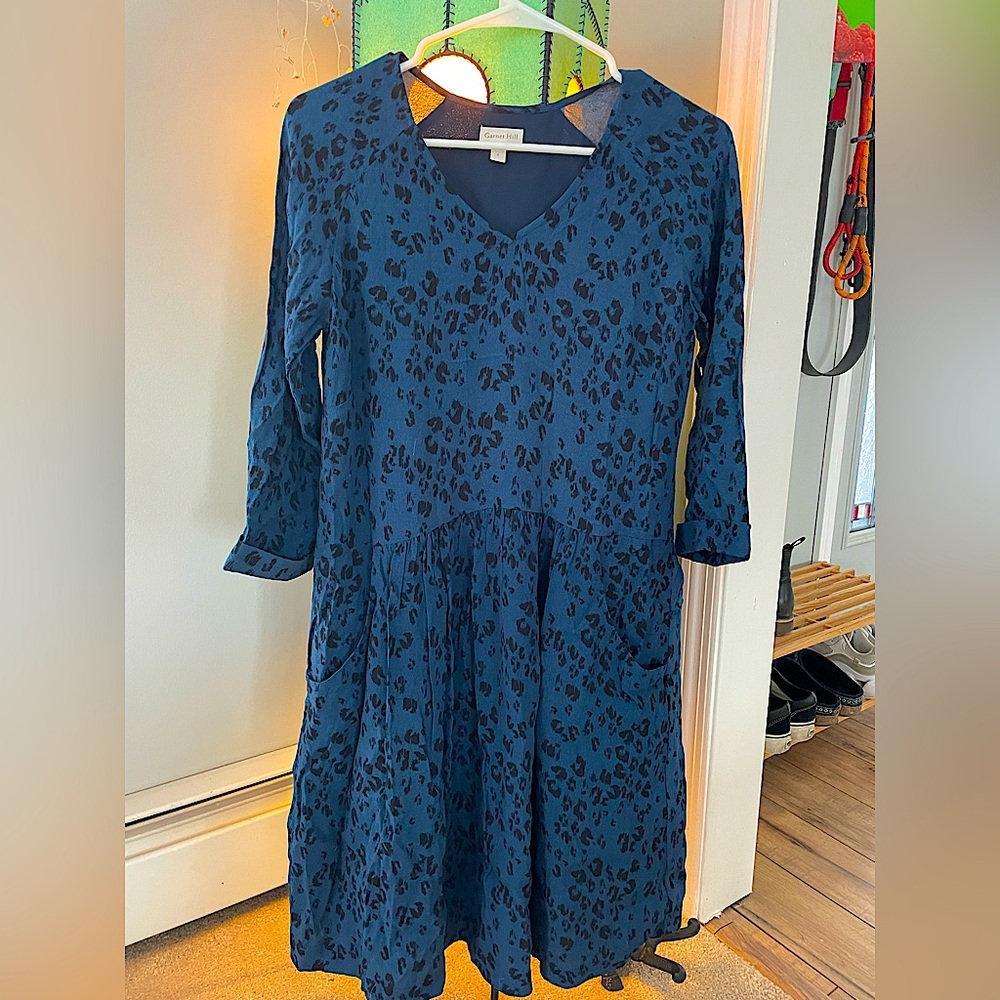 Garnet Hill Bohemian Pocket-Detail Midi Dress